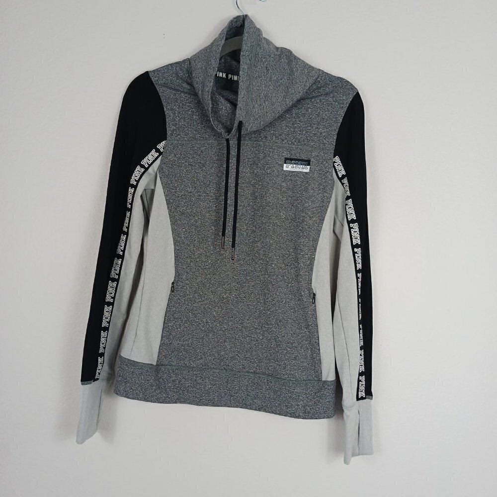 Victoria's Secret PINK Ultimate gray Activewear Cowlneck Pullover size S - Picture 2 of 7
